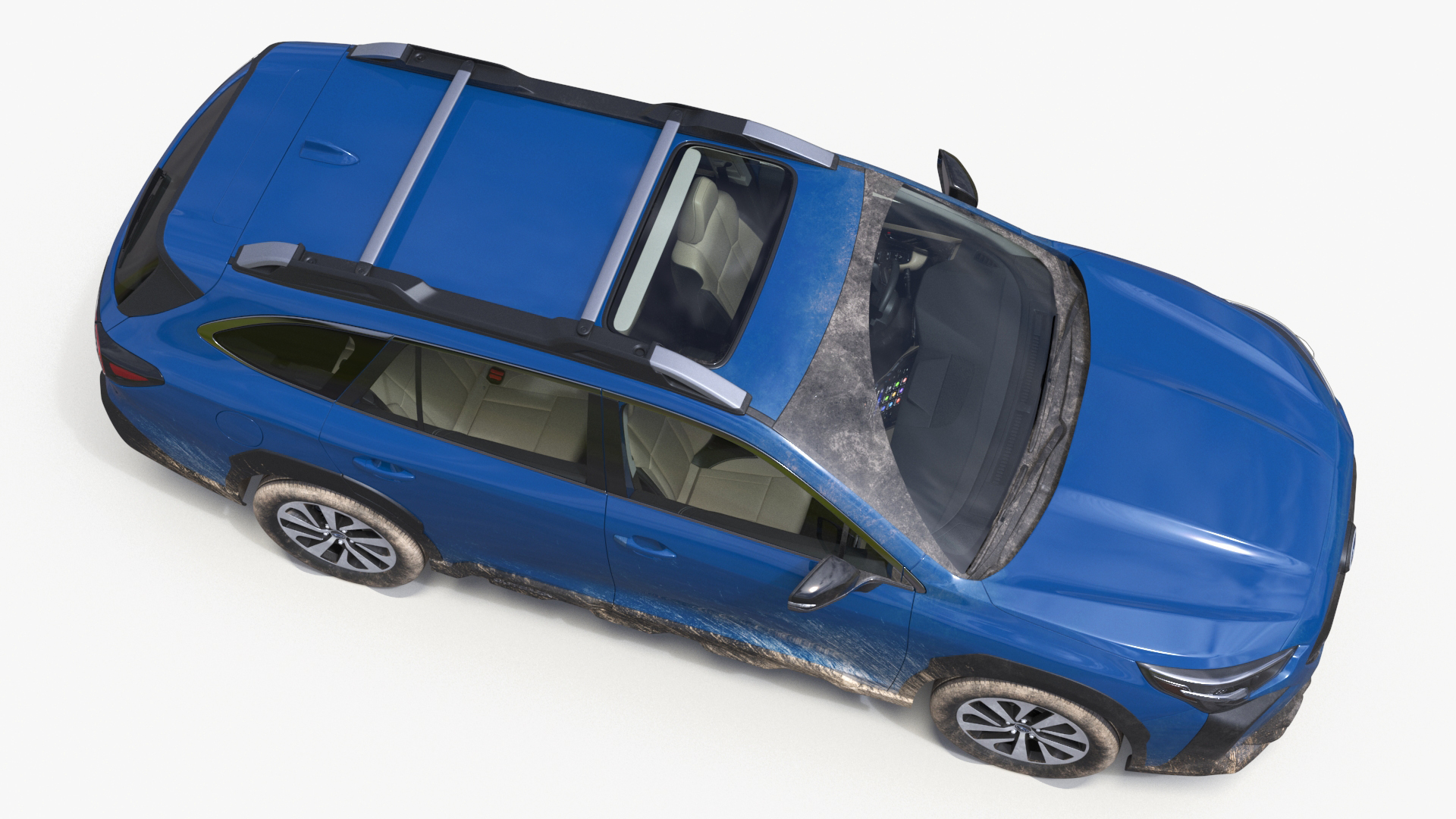 3D model Subaru Outback 2025 Blue Dirty