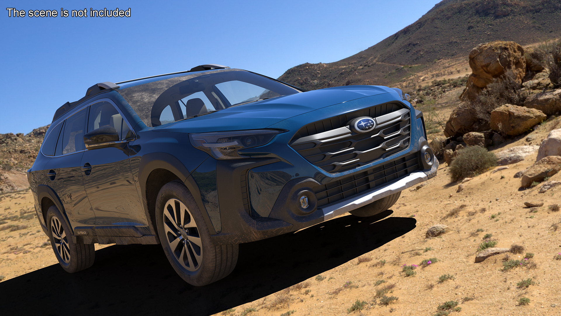 3D model Subaru Outback 2025 Blue Dirty