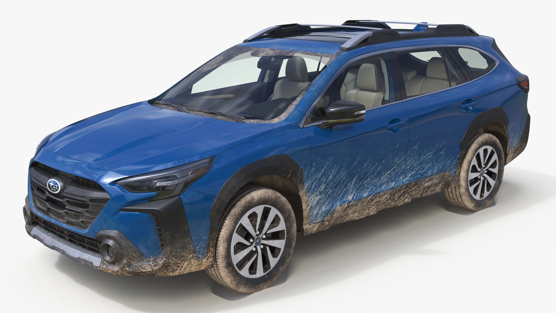 3D model Subaru Outback 2025 Blue Dirty