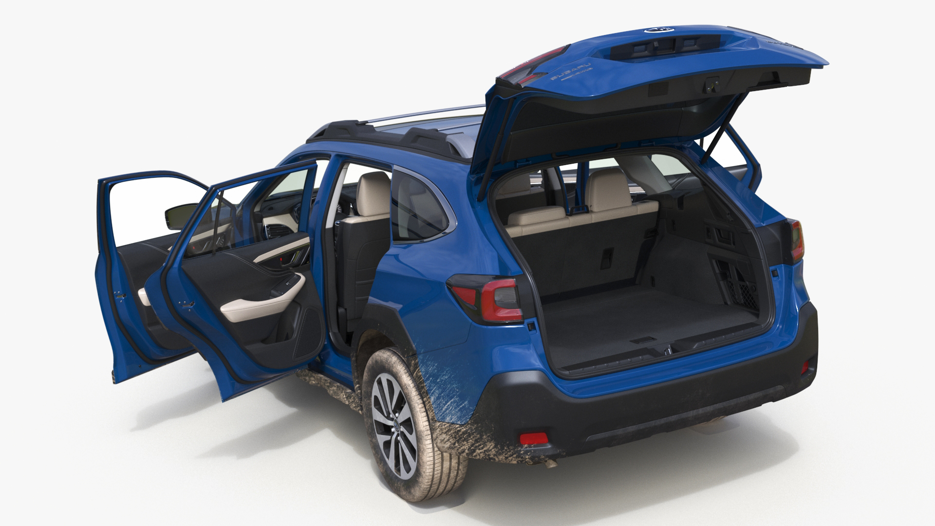 3D model Subaru Outback 2025 Blue Dirty