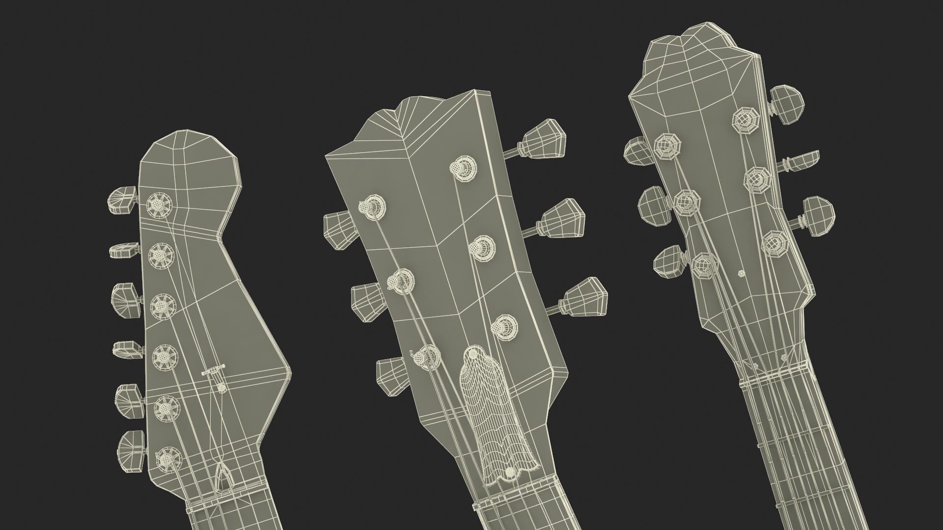 Guitars on Guitar Rack 3D