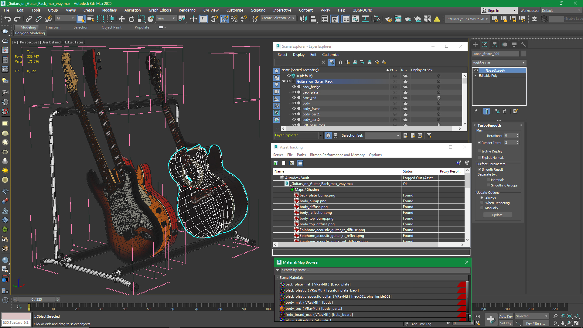 Guitars on Guitar Rack 3D