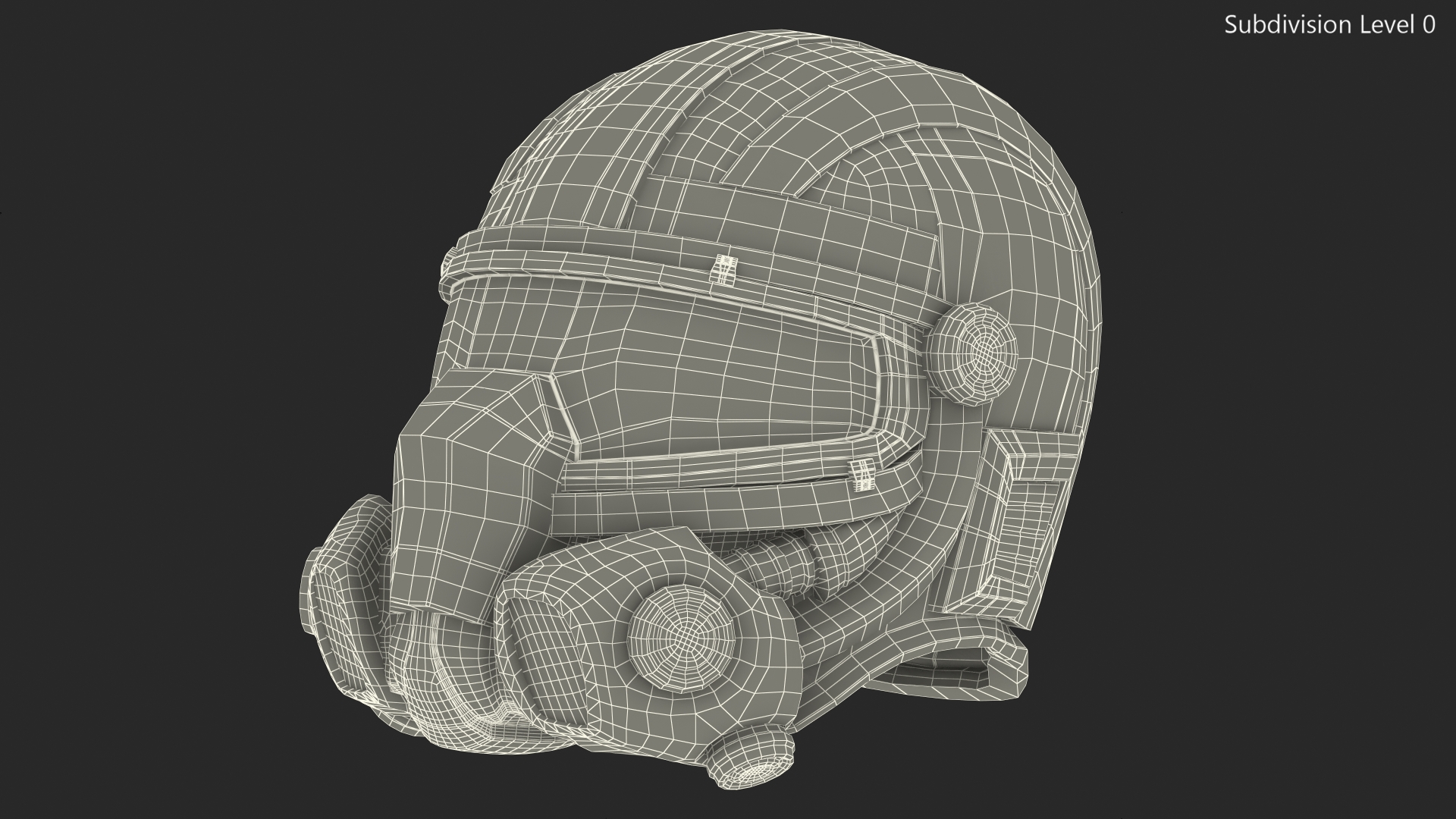 3D SciFi Helmet Green Scratches model