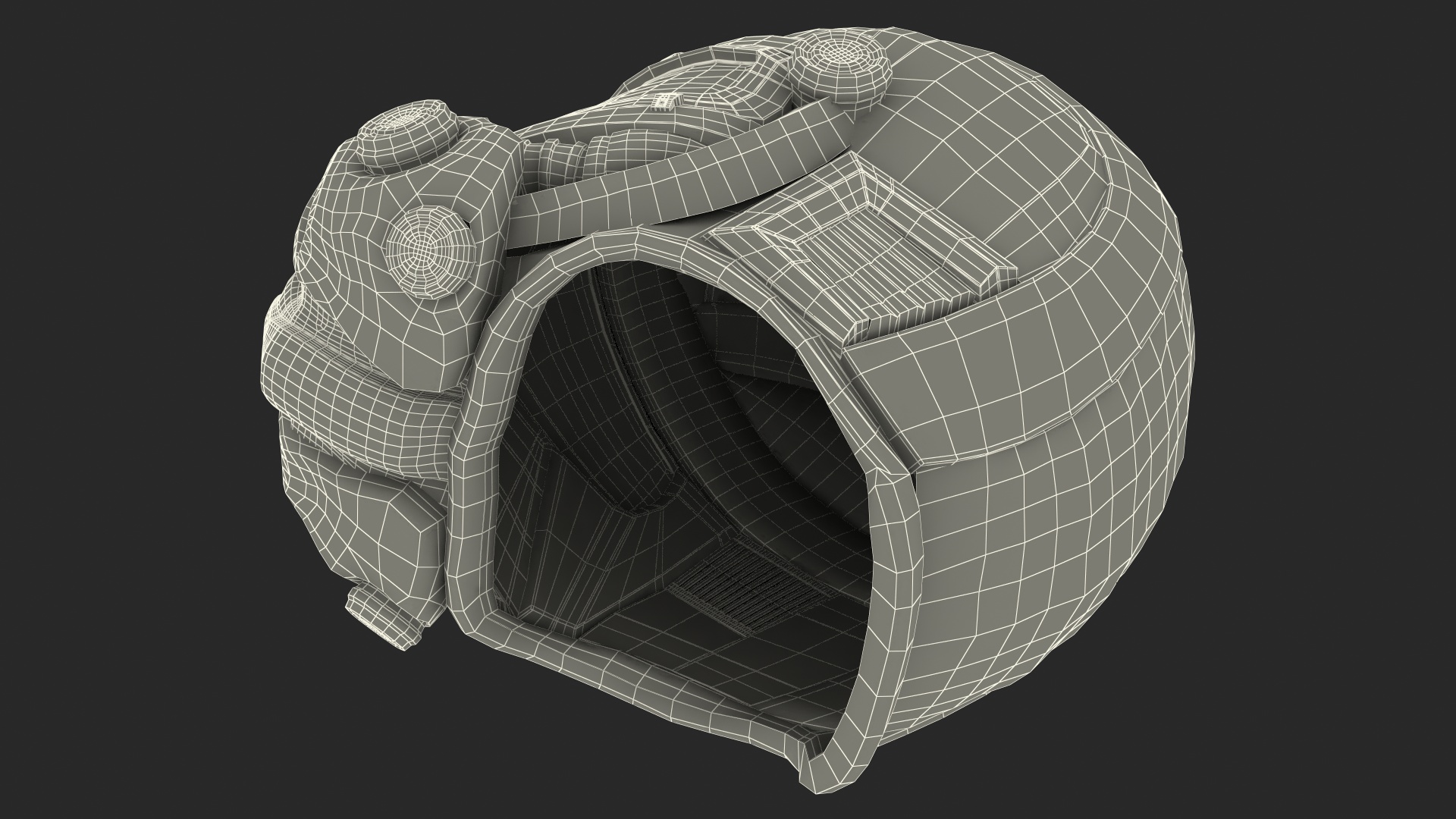 3D SciFi Helmet Green Scratches model