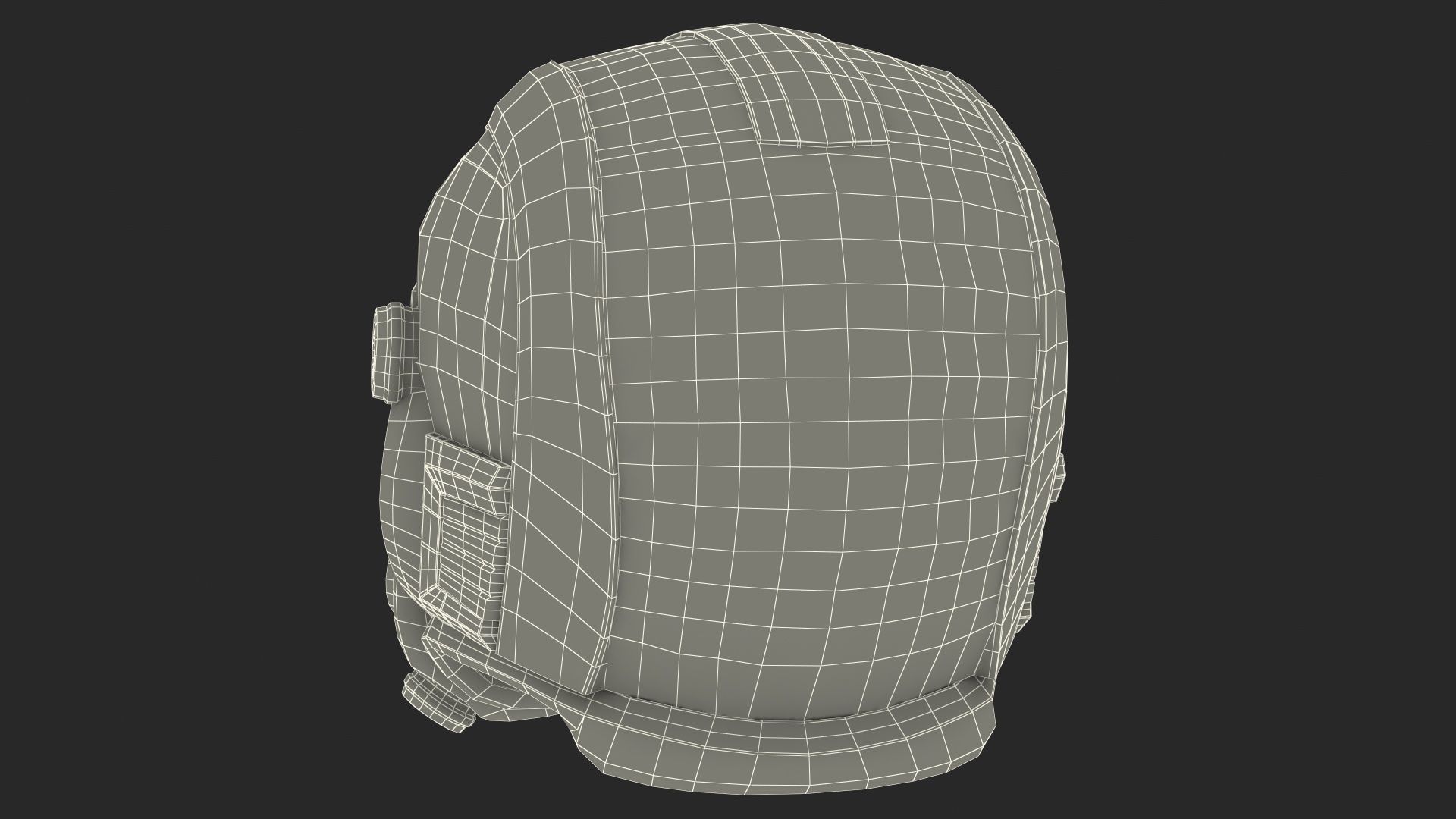 3D SciFi Helmet Green Scratches model