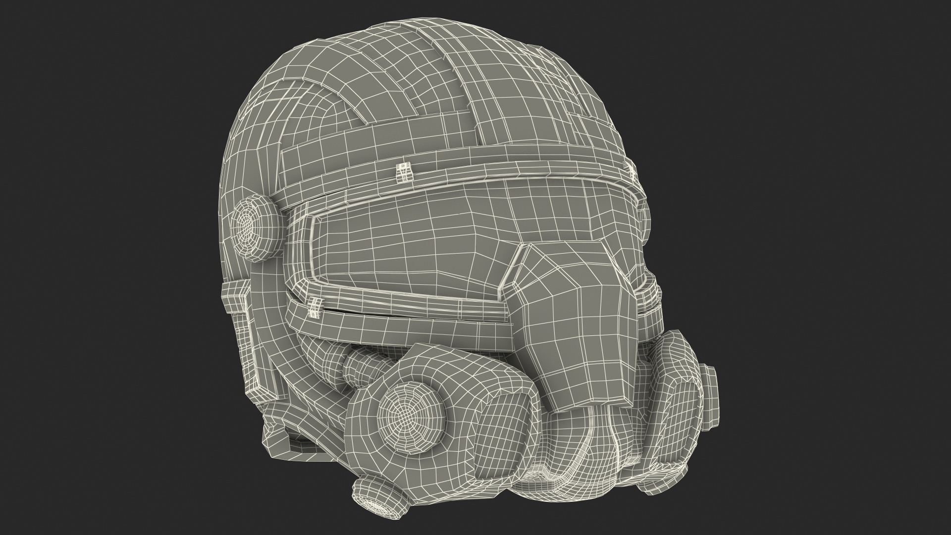 3D SciFi Helmet Green Scratches model