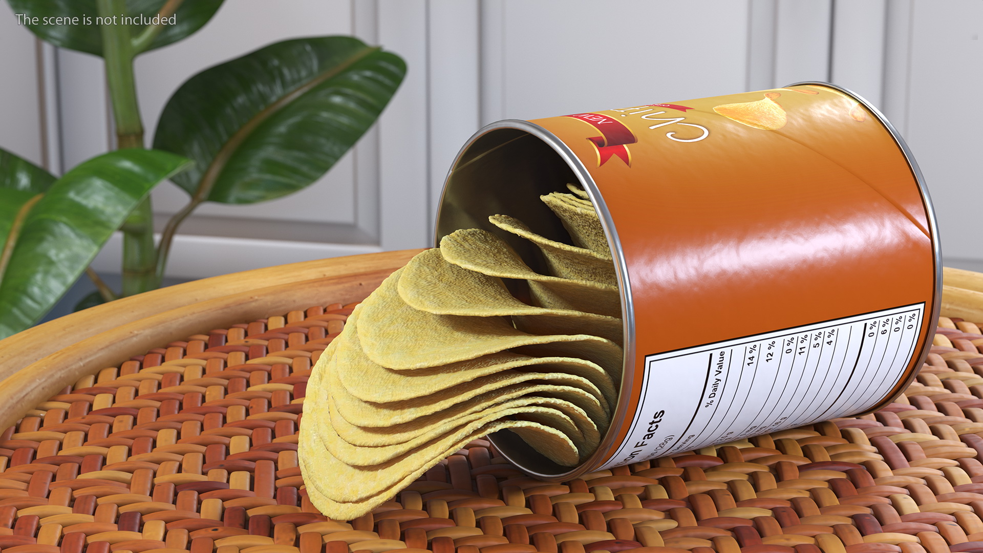 Opened Potato Chips Small Can 3D model