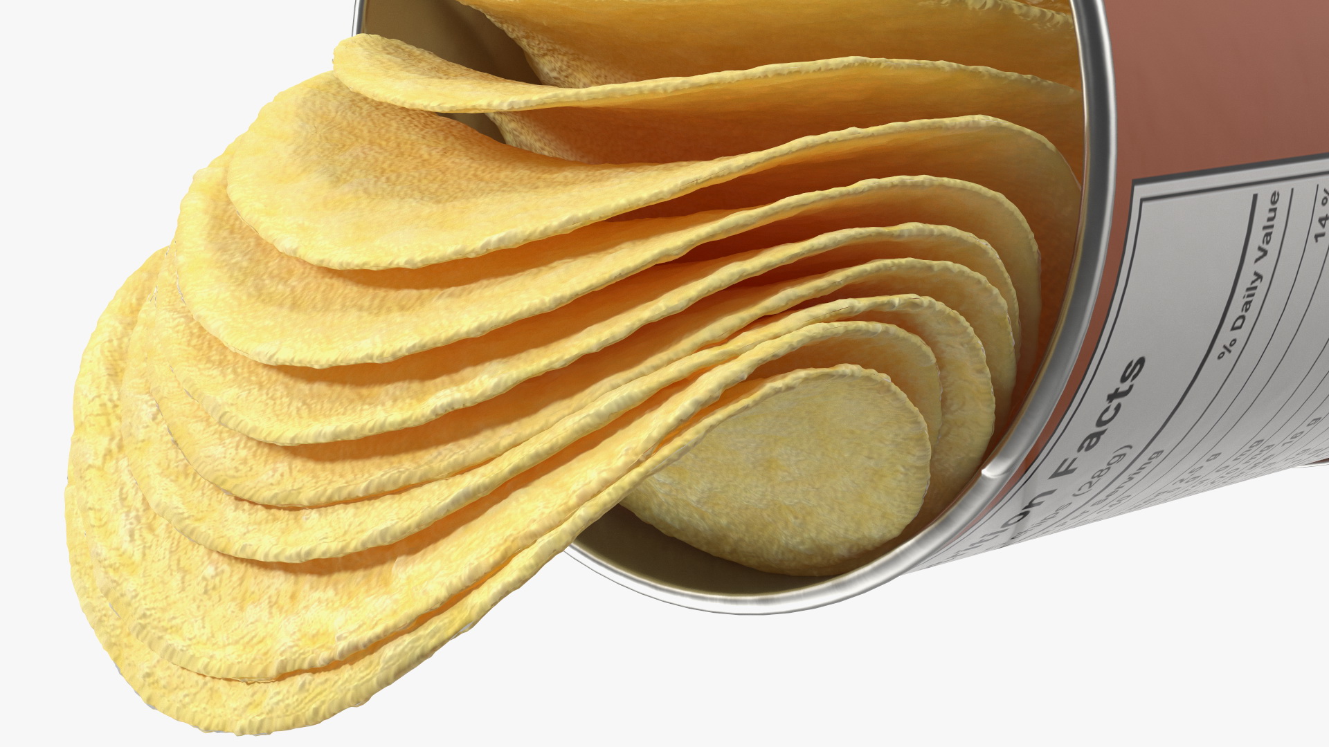 Opened Potato Chips Small Can 3D model