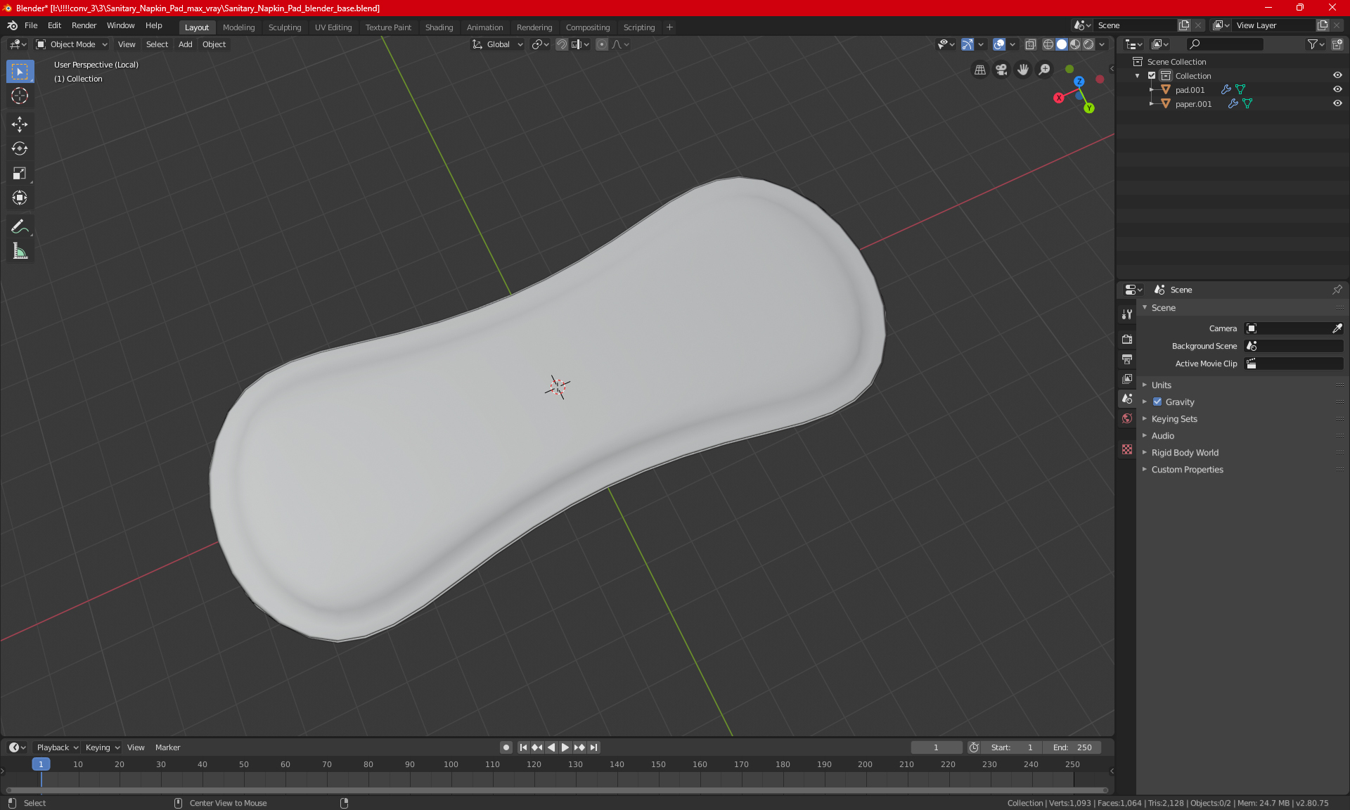 Sanitary Napkin Pad 3D model