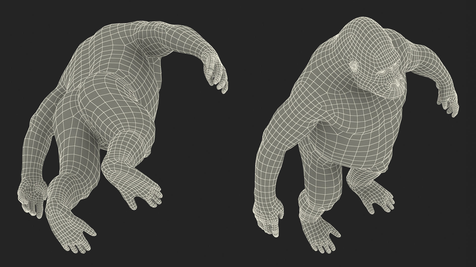 3D model Roaring Gorilla Fur Animated Rigged