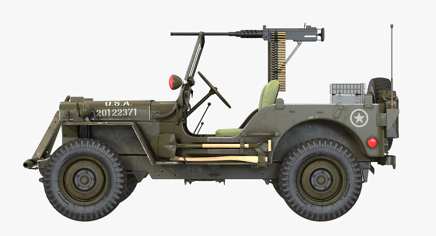 US Army Jeep Willys MB Rigged 3D model