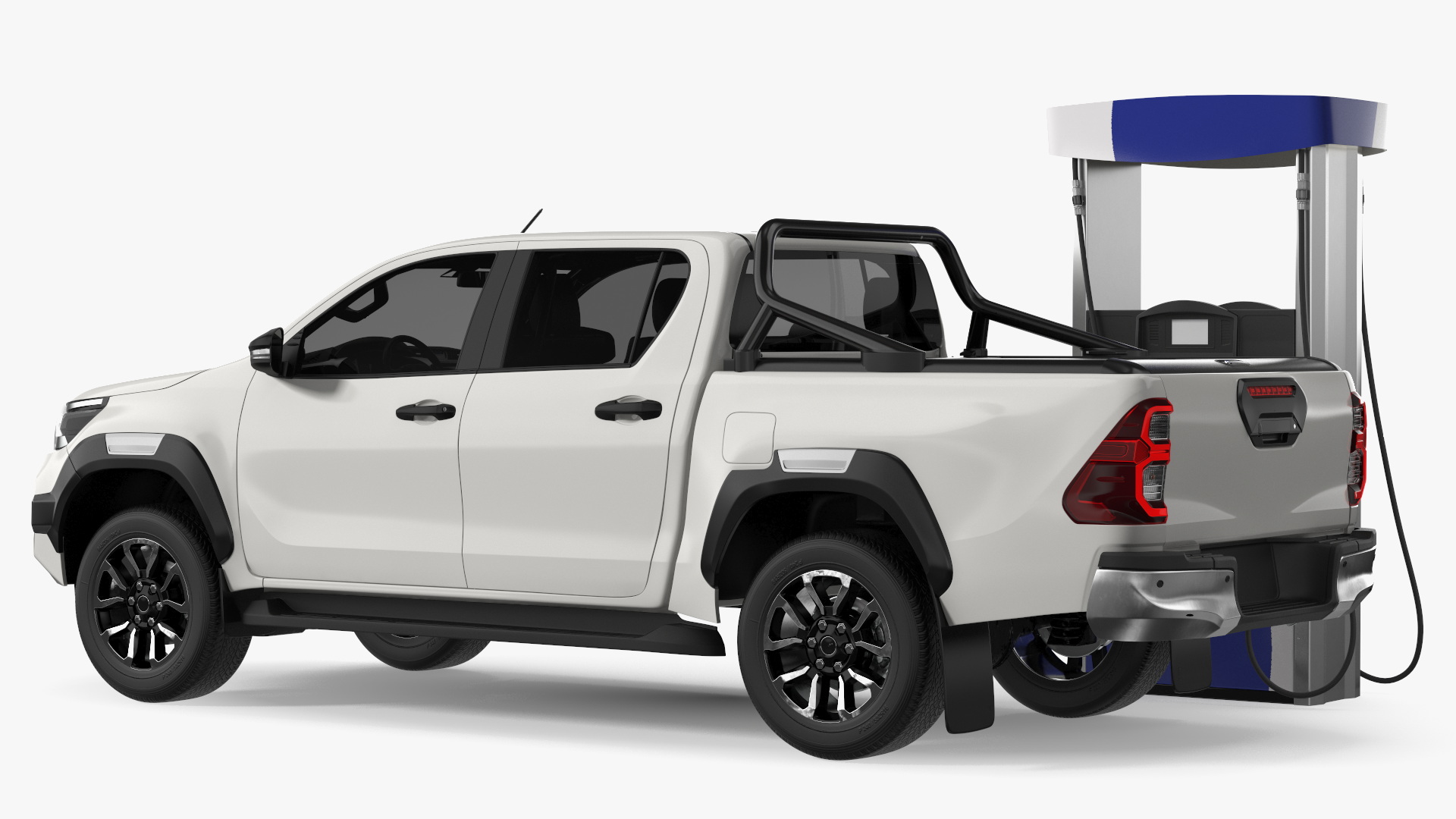 Pickup Truck Gas Station 3D model