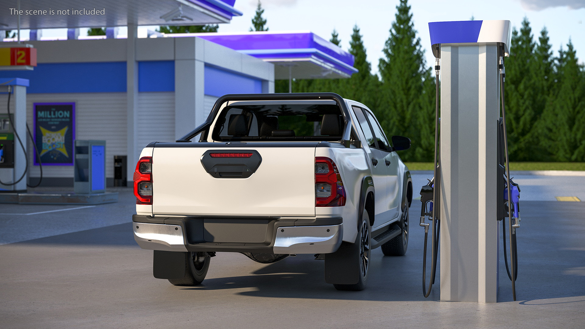 Pickup Truck Gas Station 3D model