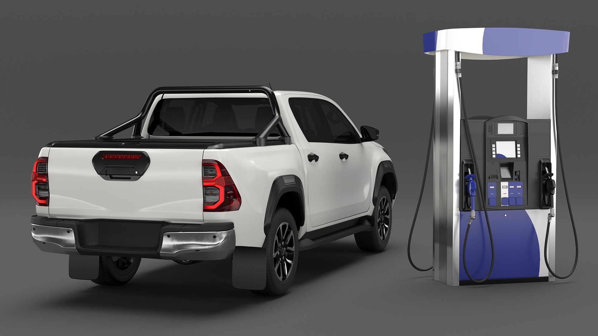 Pickup Truck Gas Station 3D model