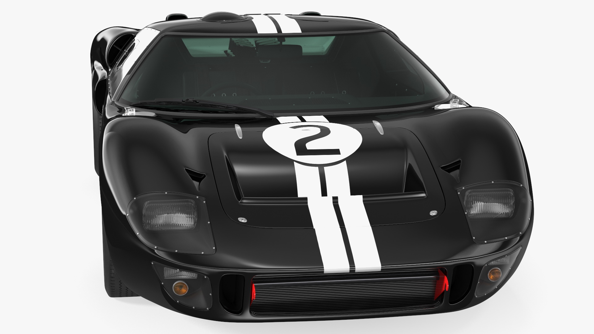 3D Ford GT40 Racing Car Black Rigged model