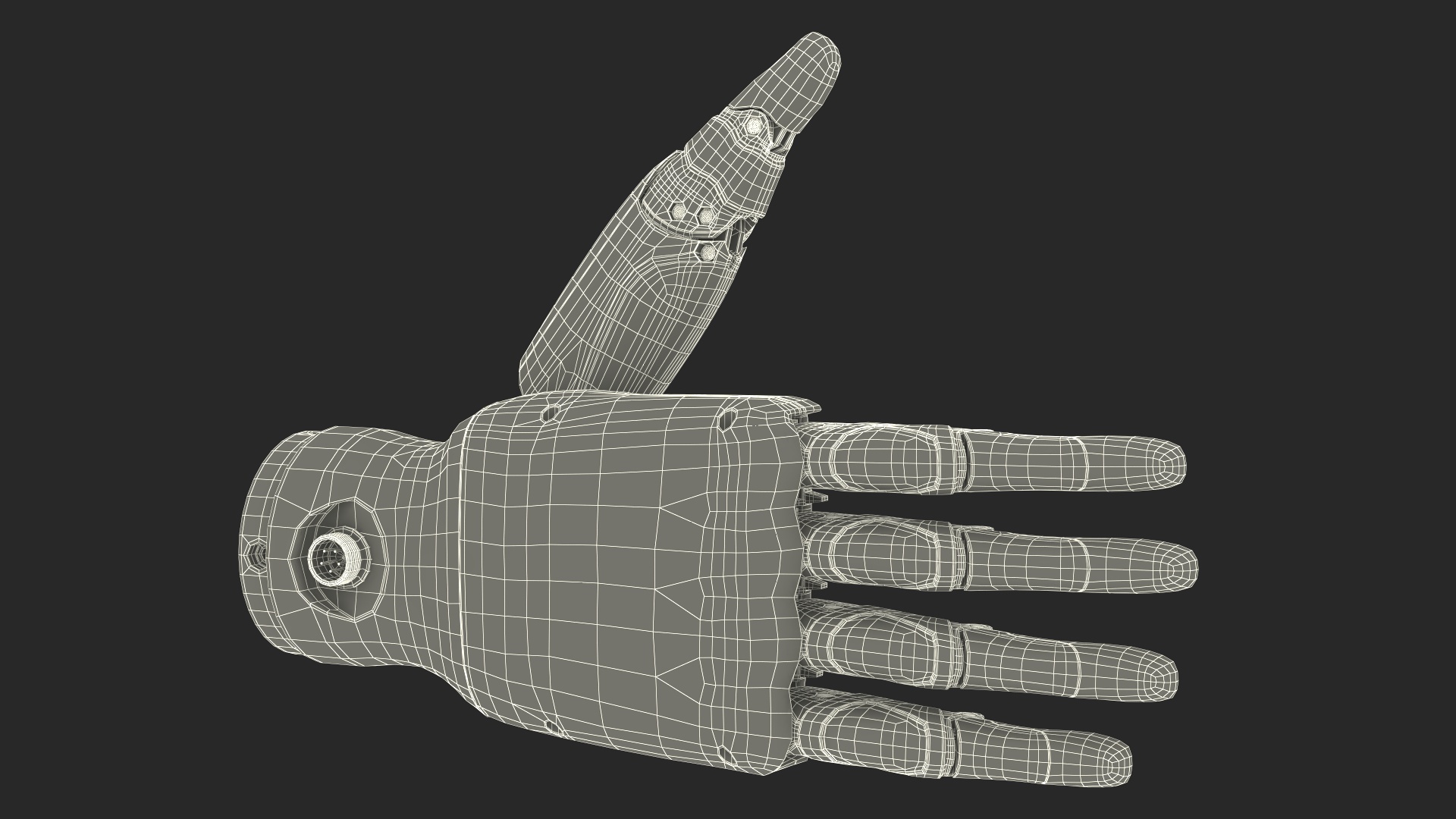 Dexterous Robotic Hand Right Rigged for Cinema 4D 3D model