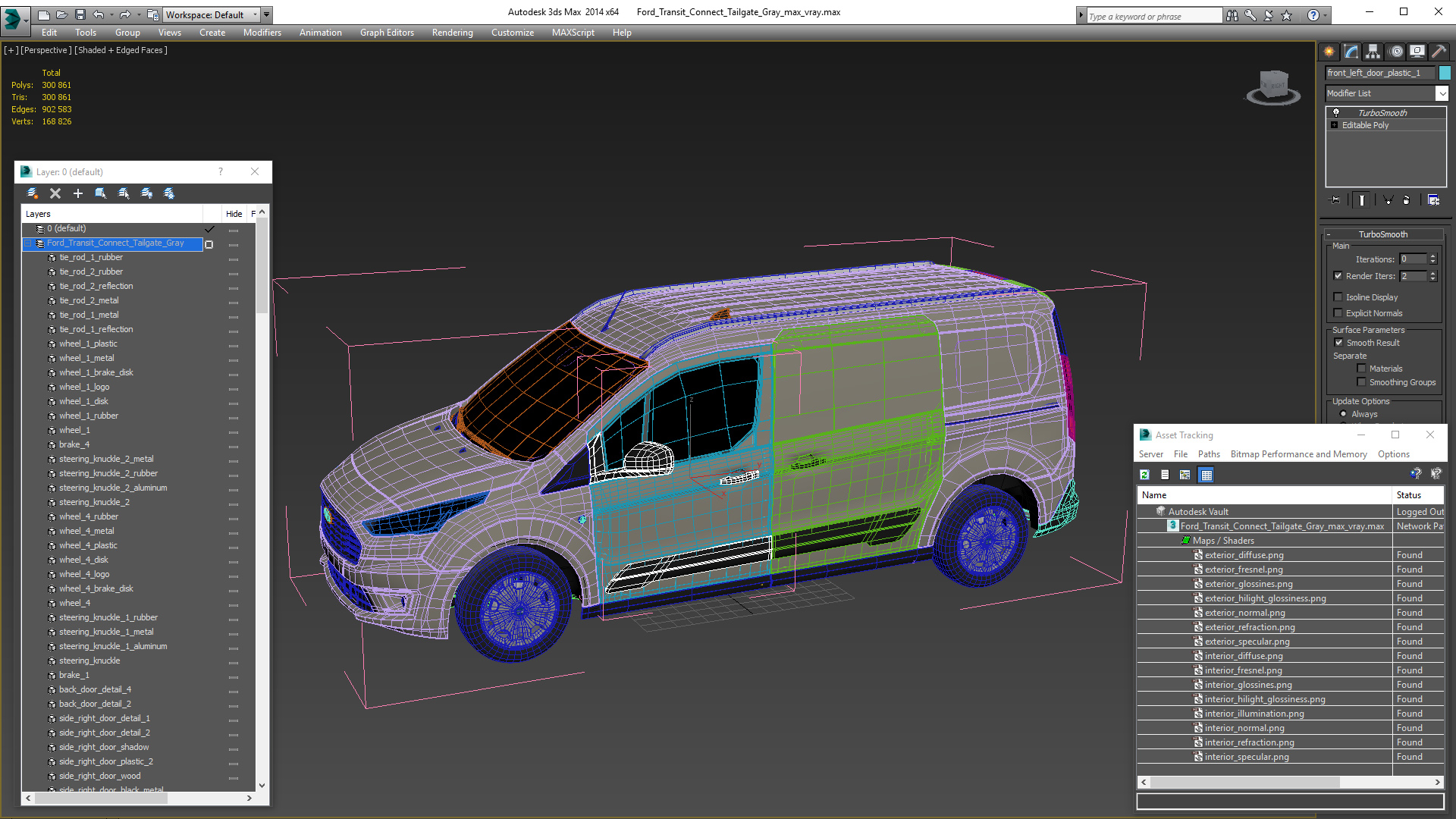 Ford Transit Connect Tailgate Gray 3D model