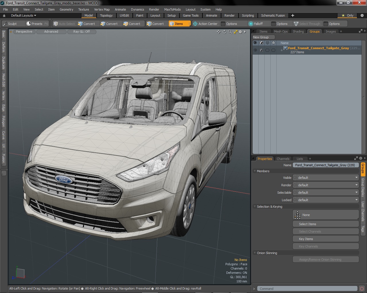 Ford Transit Connect Tailgate Gray 3D model