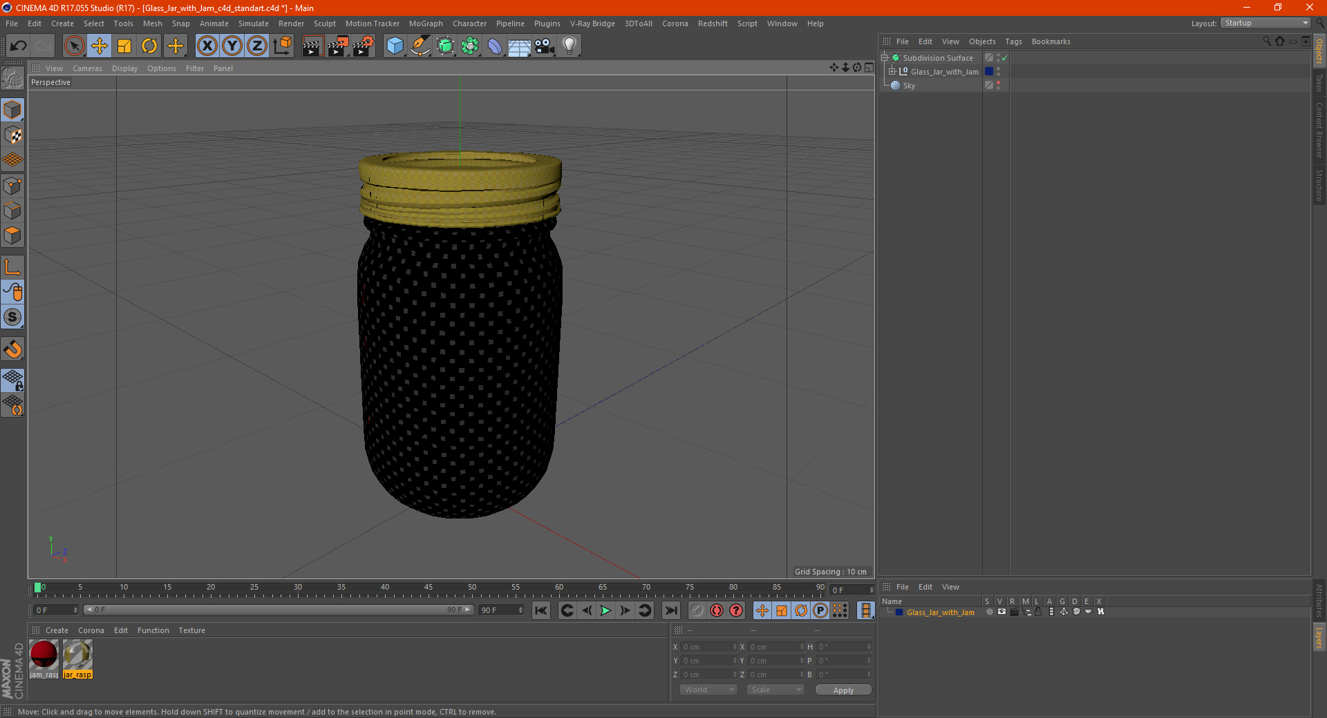 3D Glass Jar with Jam model