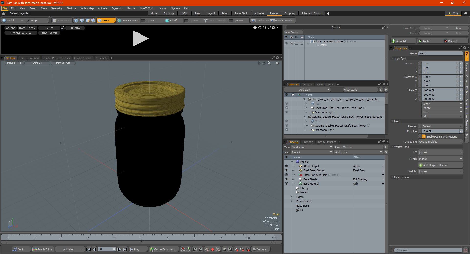 3D Glass Jar with Jam model