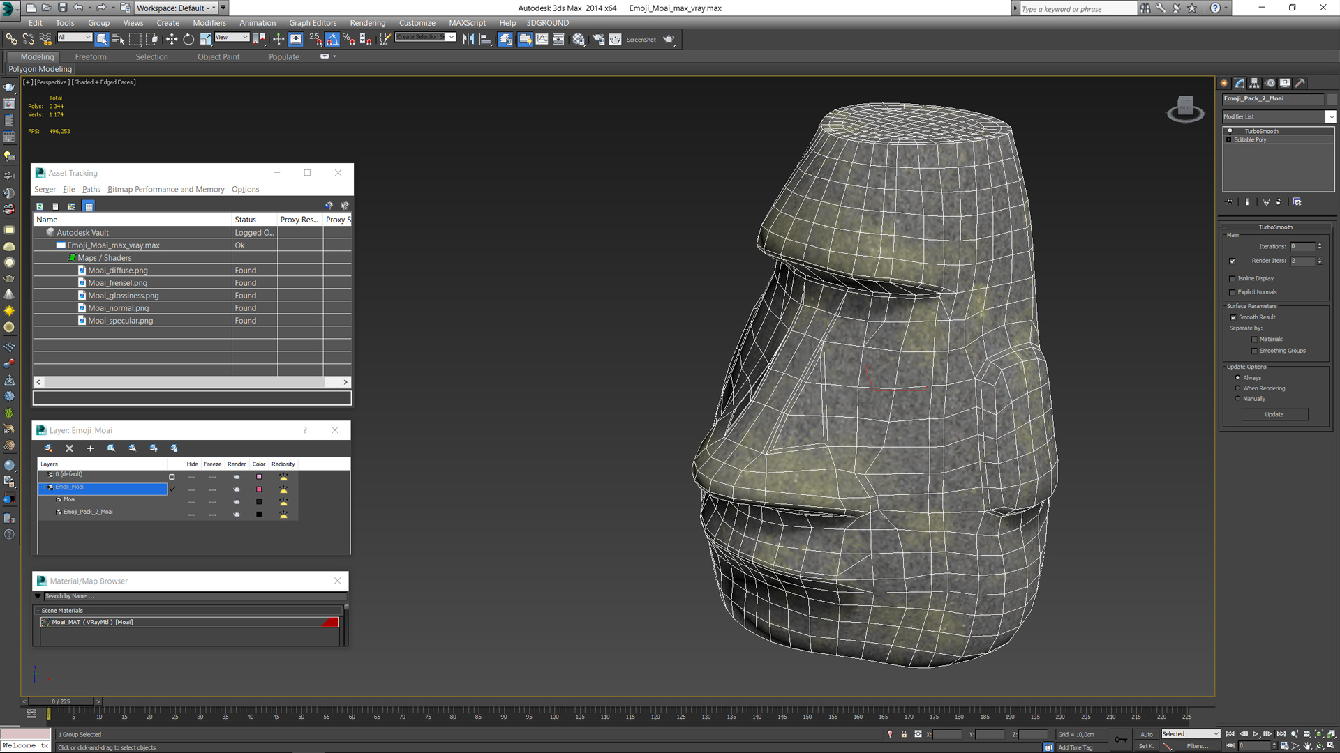 3D model Emoji Moai