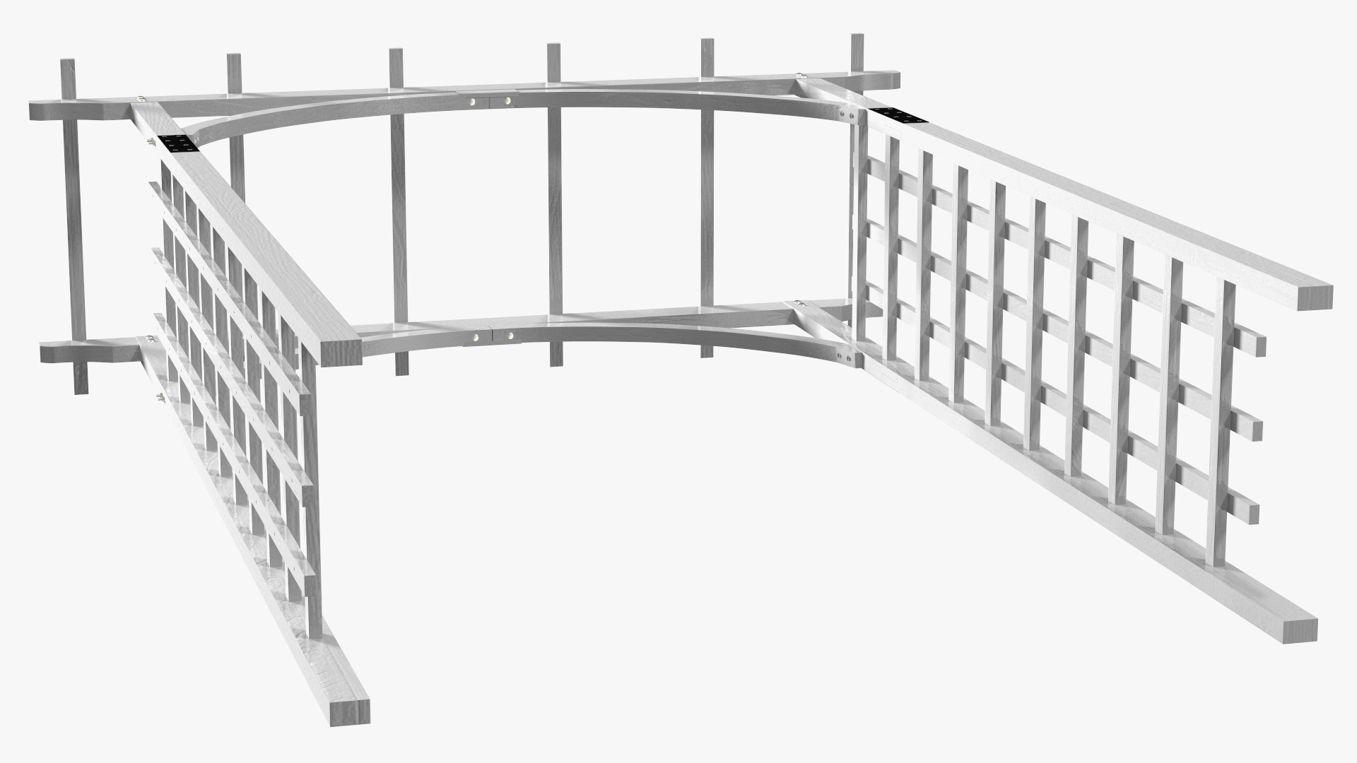 Wooden Garden Arch White 3D model