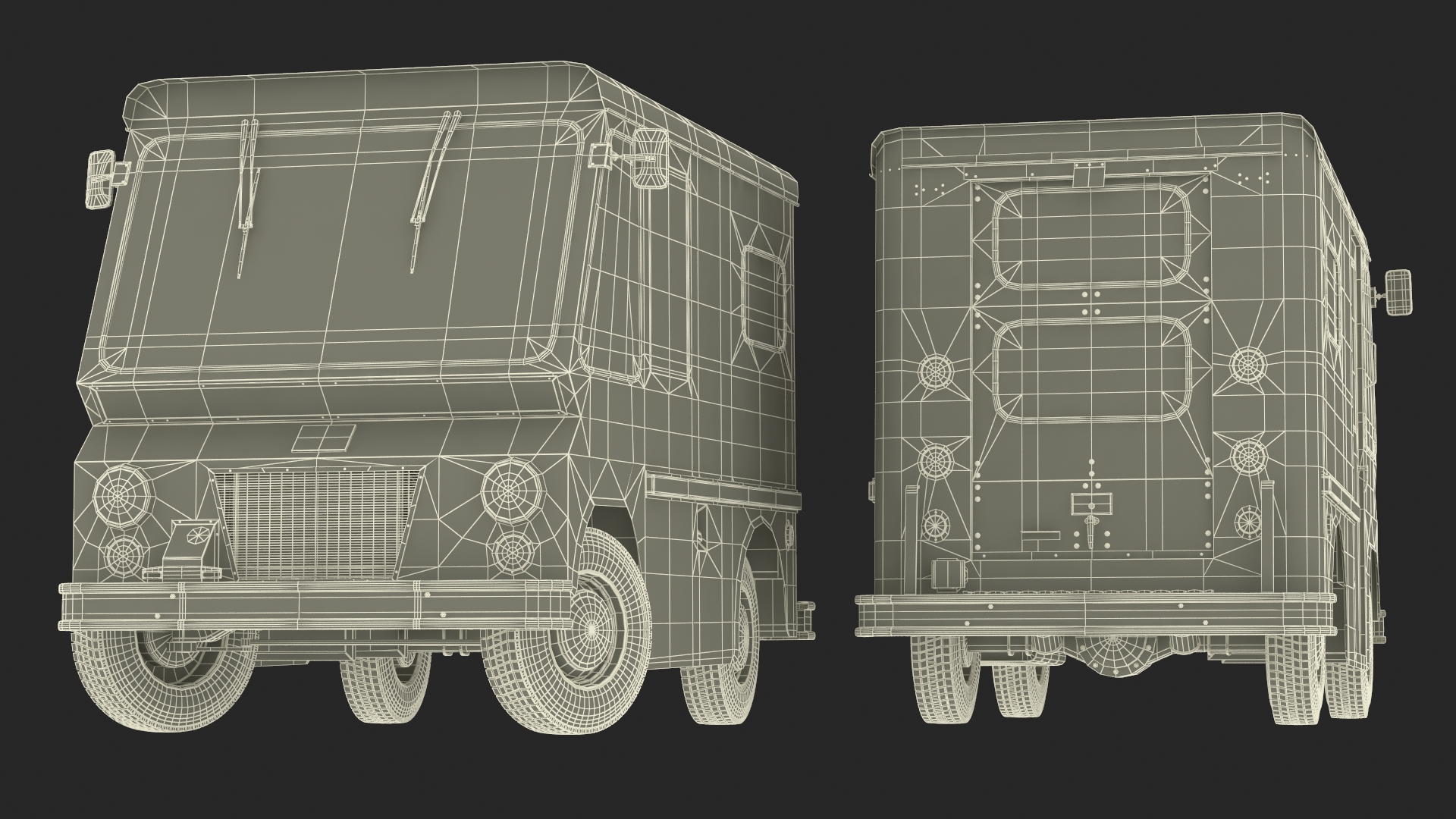 3D Vintage Van Blue Rigged model