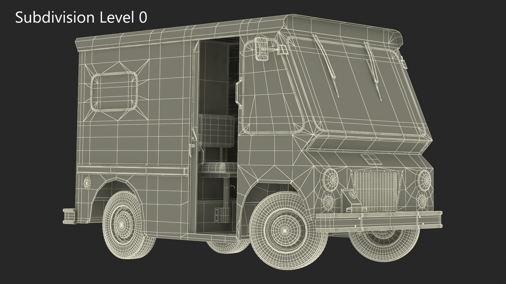 3D Vintage Van Blue Rigged model