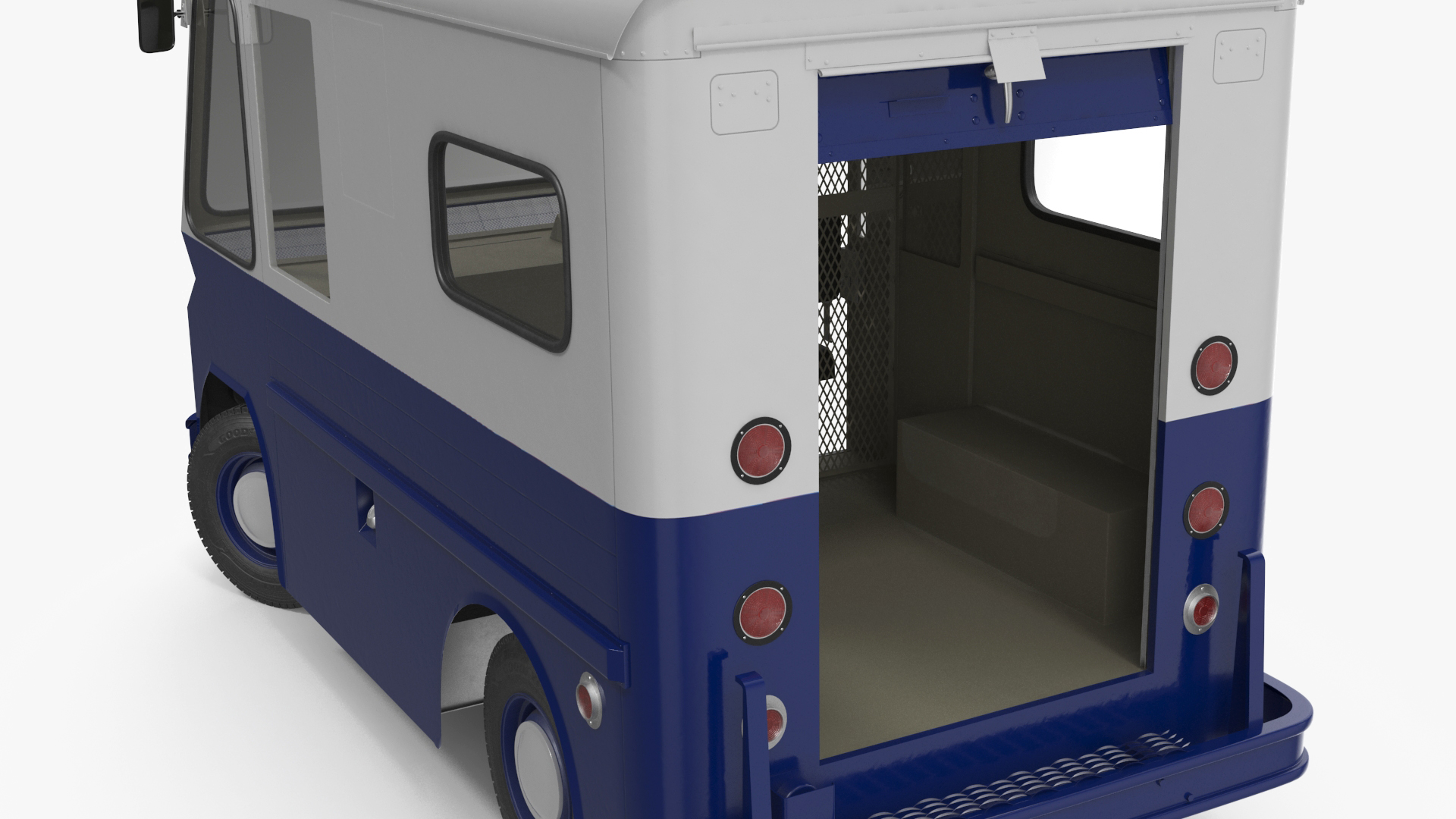 3D Vintage Van Blue Rigged model