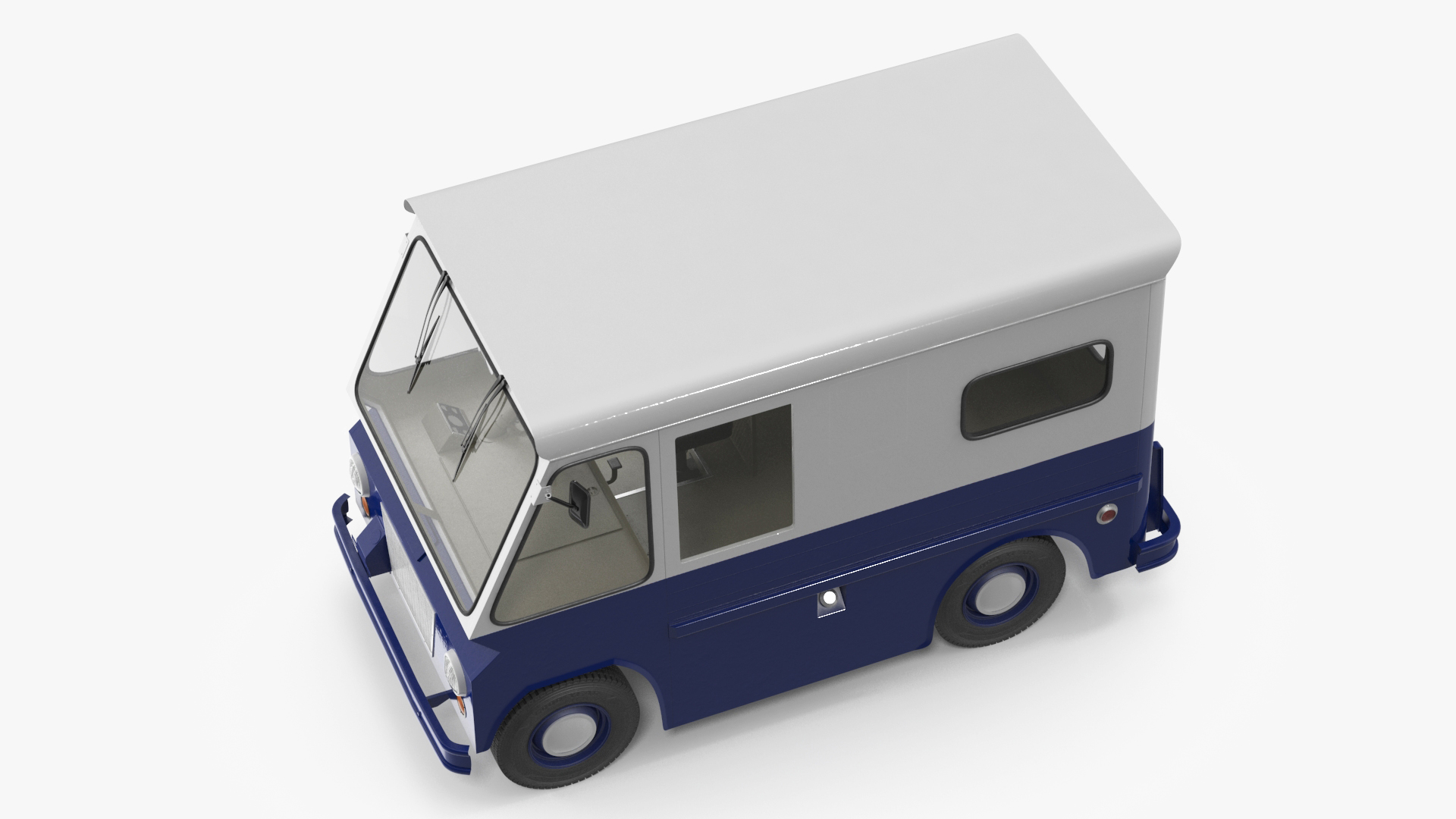 3D Vintage Van Blue Rigged model