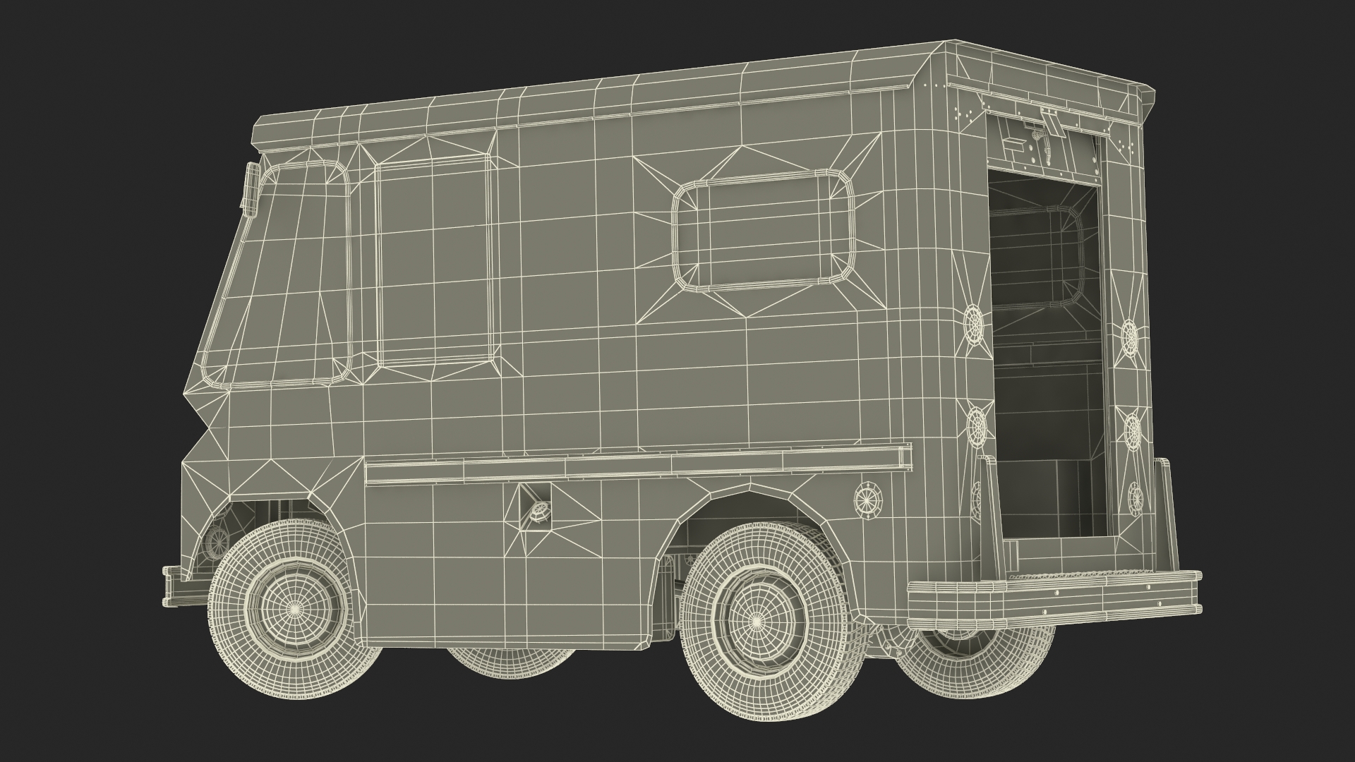 3D Vintage Van Blue Rigged model