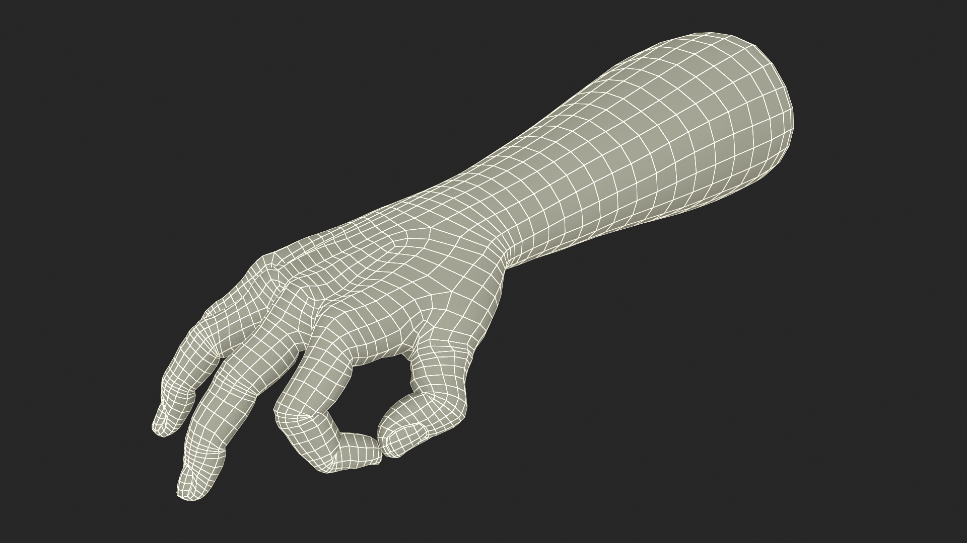 3D model Man European Hand OK Pose