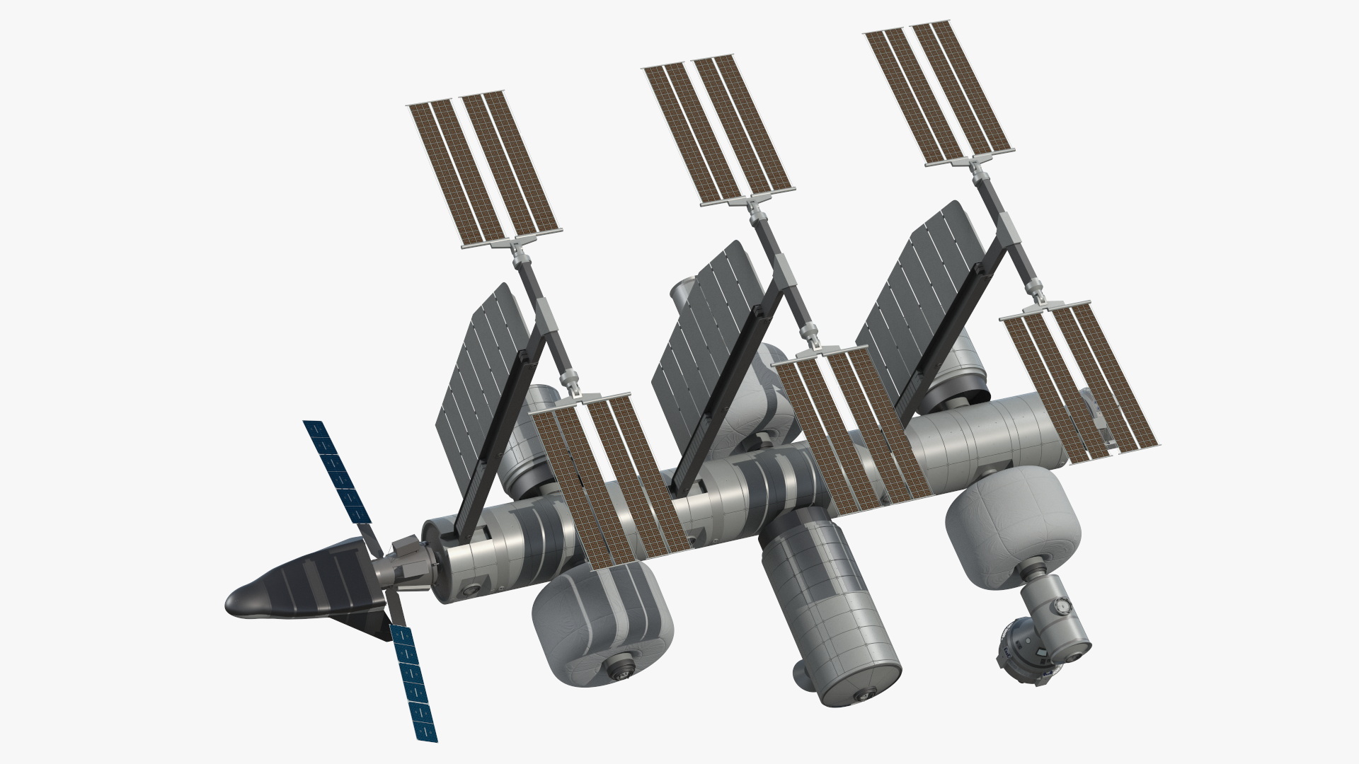 Space Orbital Station Rigged for Cinema 4D 3D