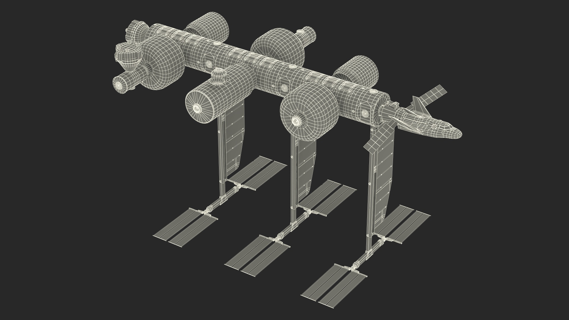 3D Space Orbital Station Rigged model