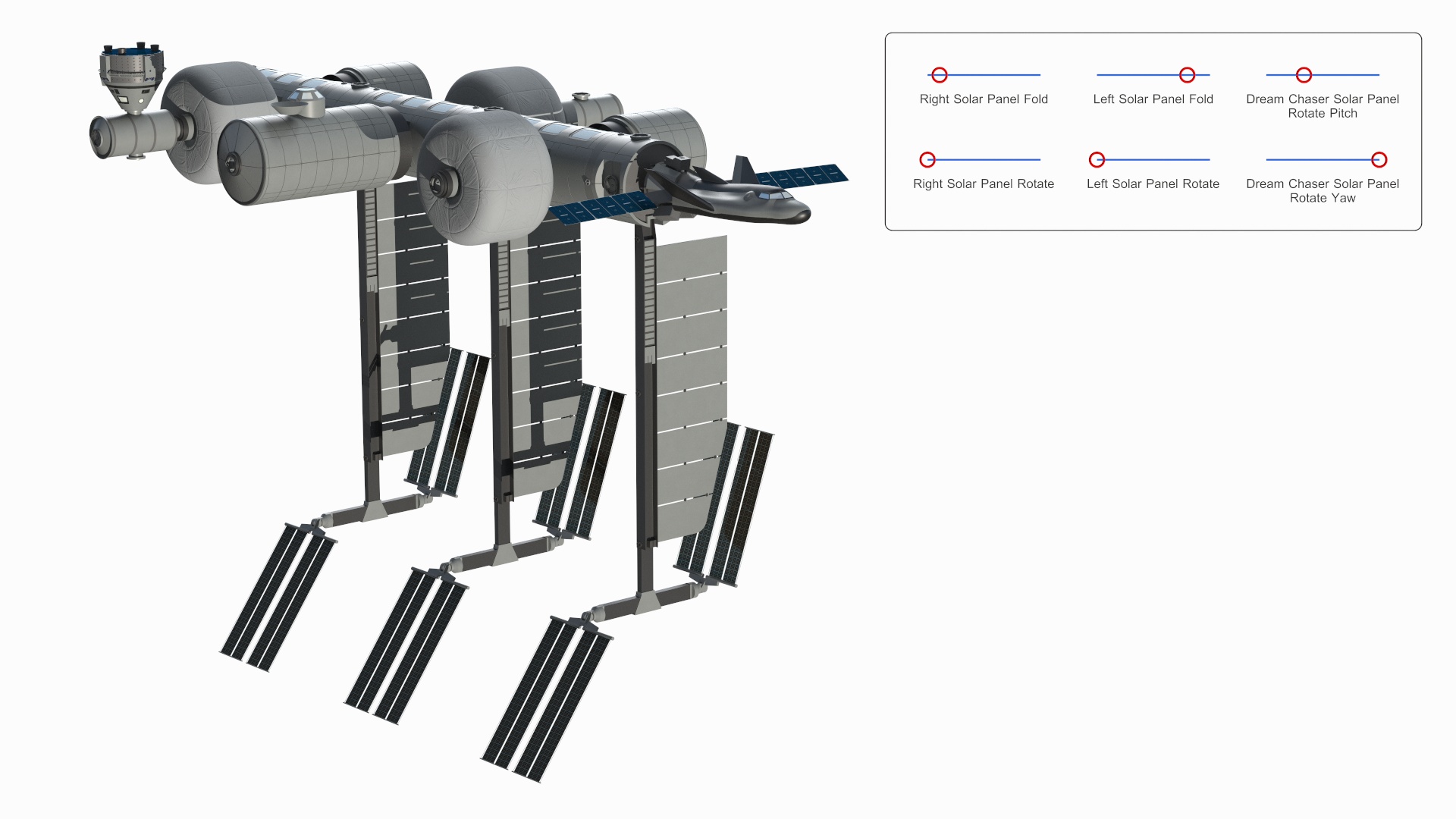 Space Orbital Station Rigged for Cinema 4D 3D