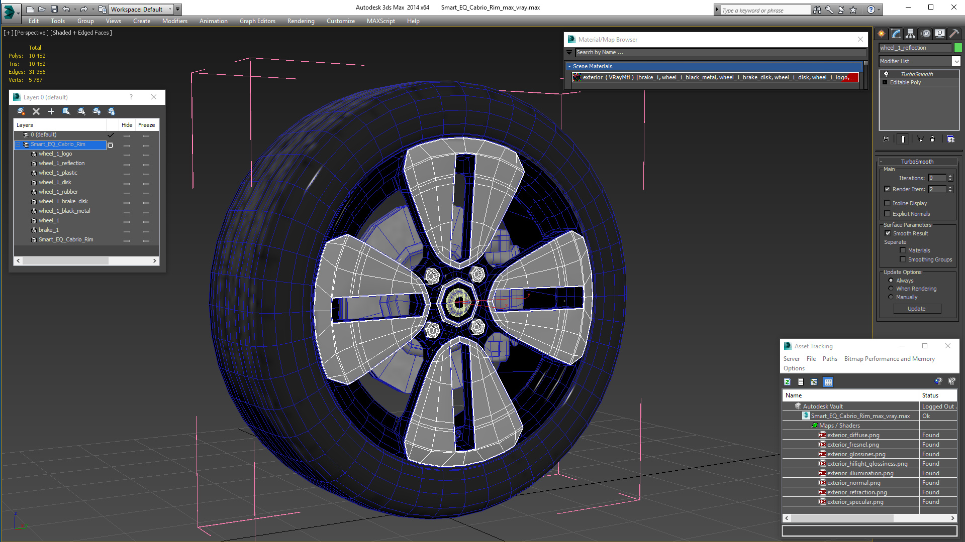 Smart EQ Cabrio Rim 3D model