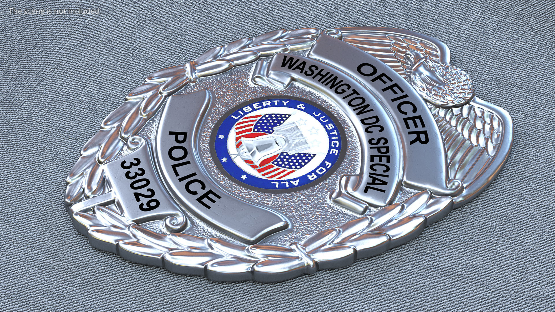 Police Badge Silver 3D model