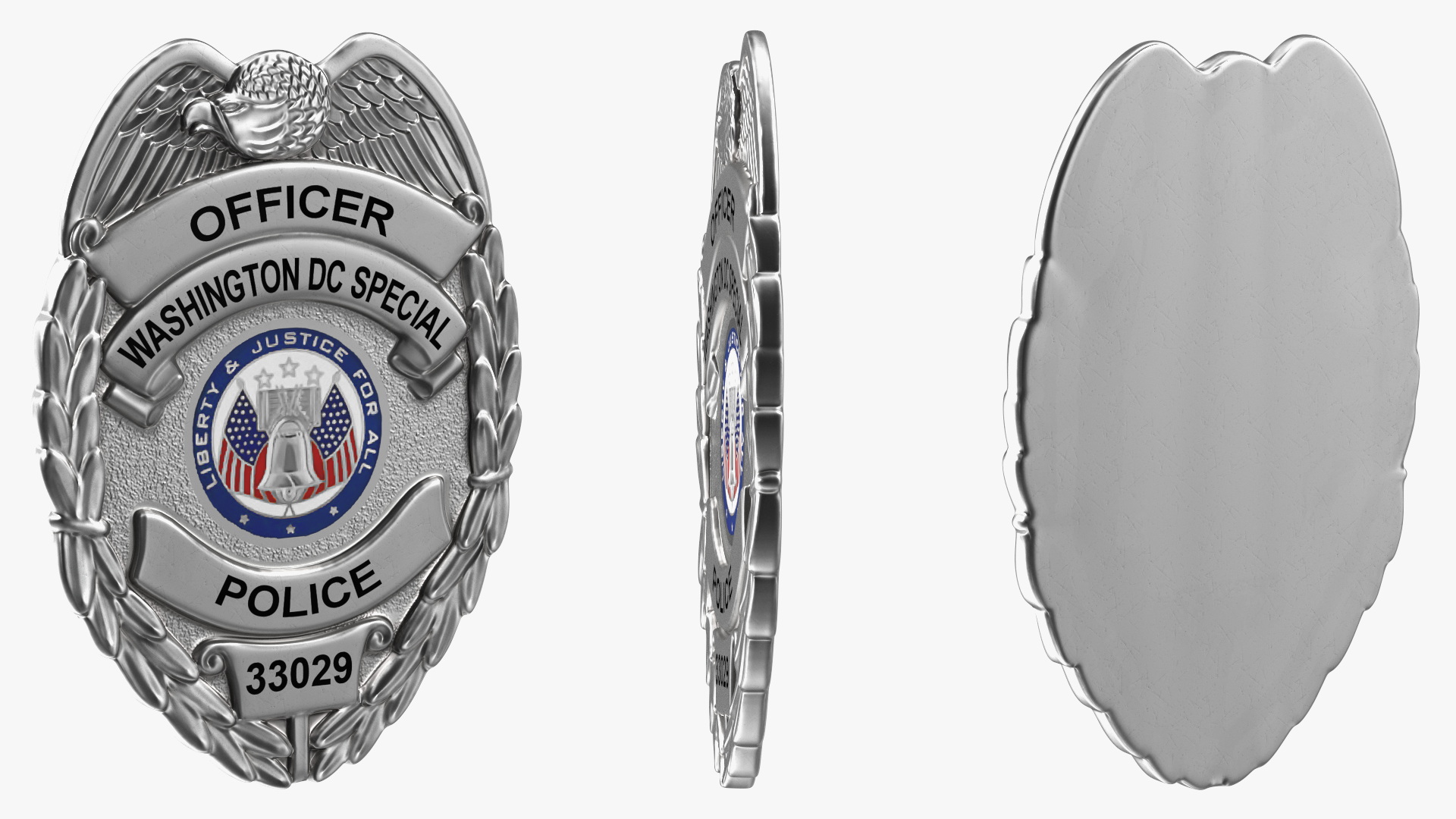 Police Badge Silver 3D model