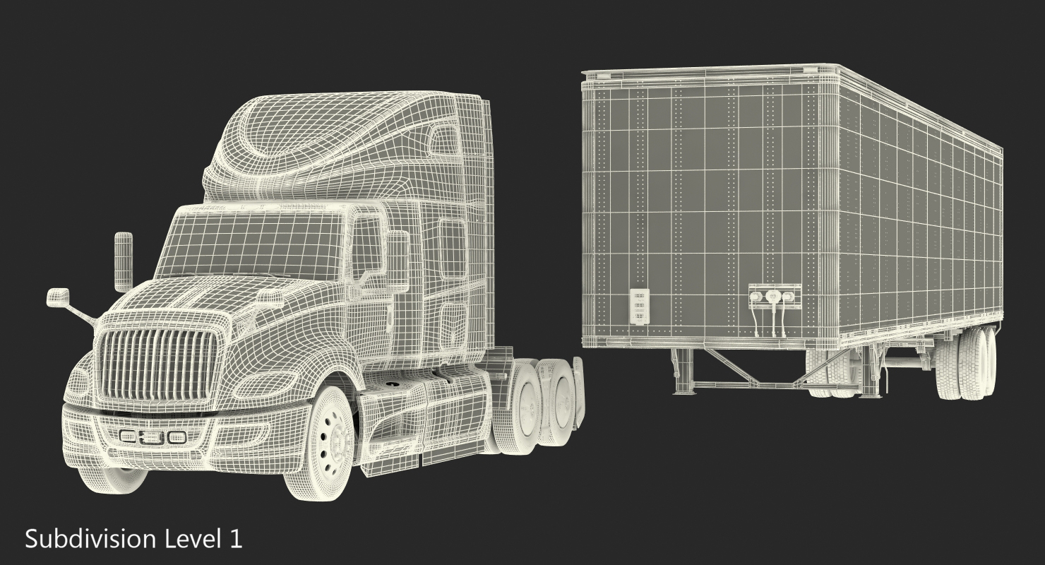 Heavy Duty Truck with Trailer 3D model