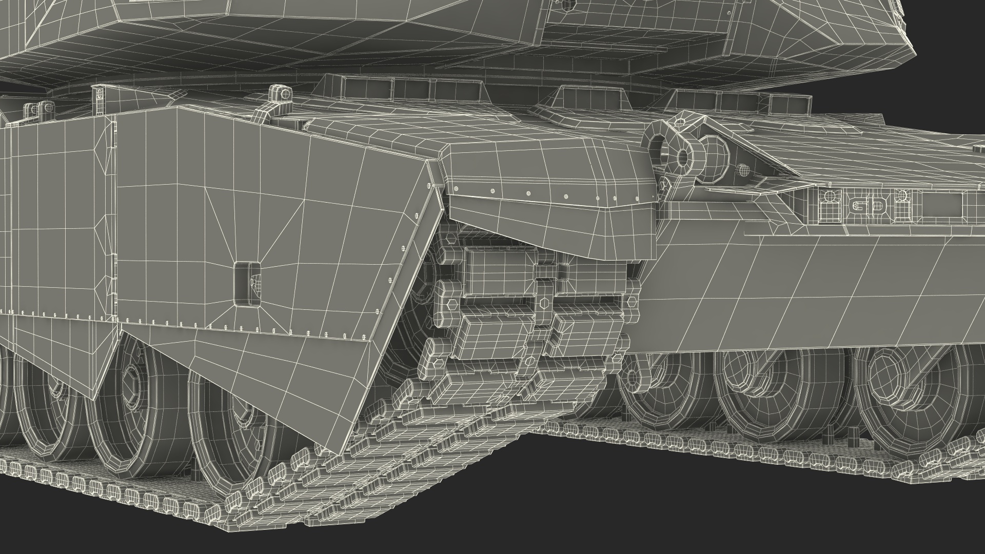 3D Tank Abrams X Grey model