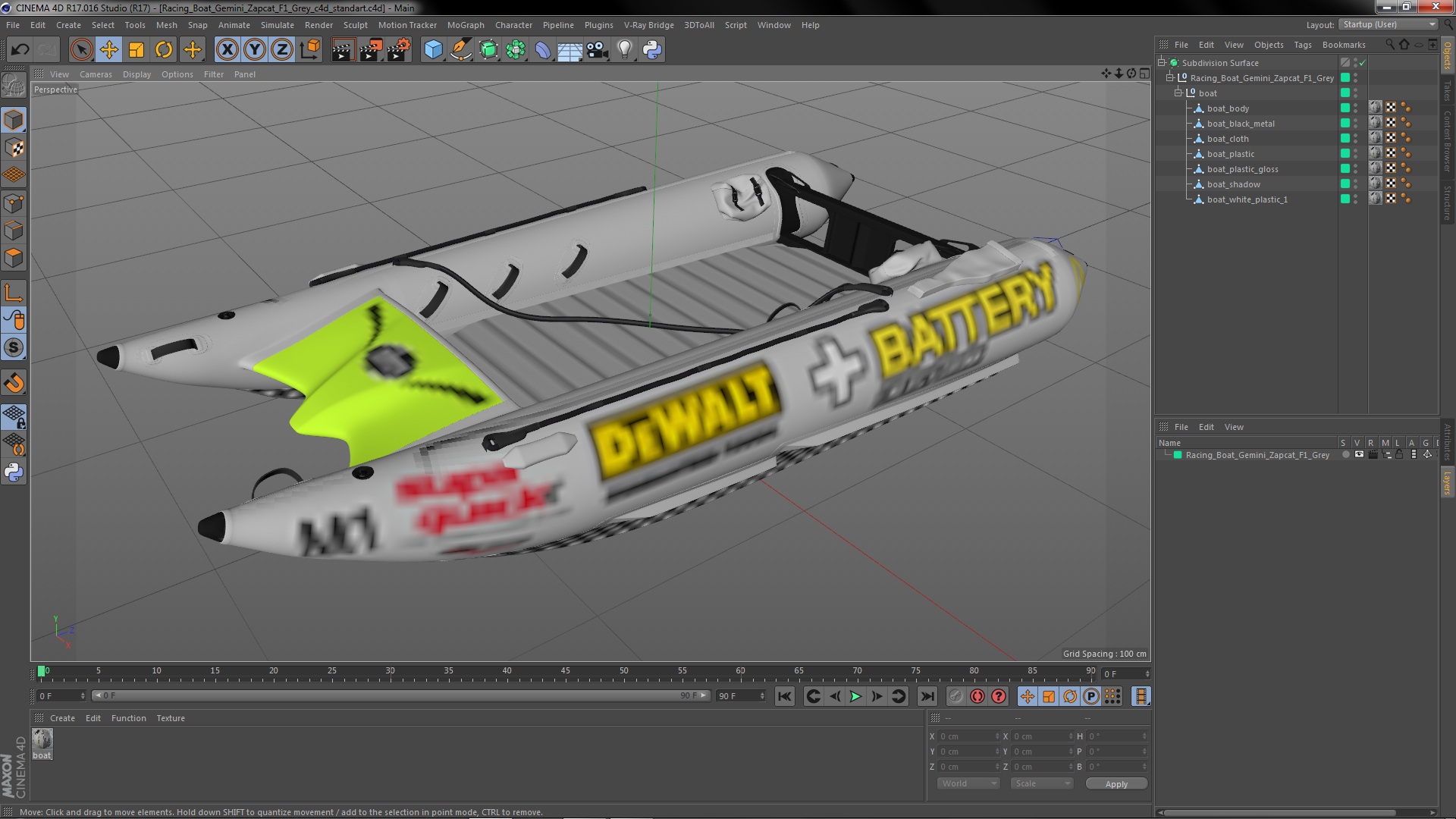 3D Racing Boat Gemini Zapcat F1 Grey model