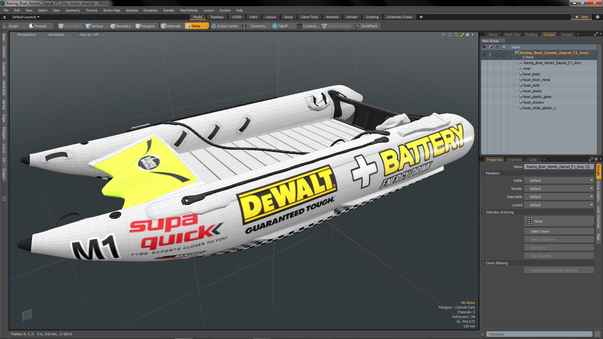 3D Racing Boat Gemini Zapcat F1 Grey model