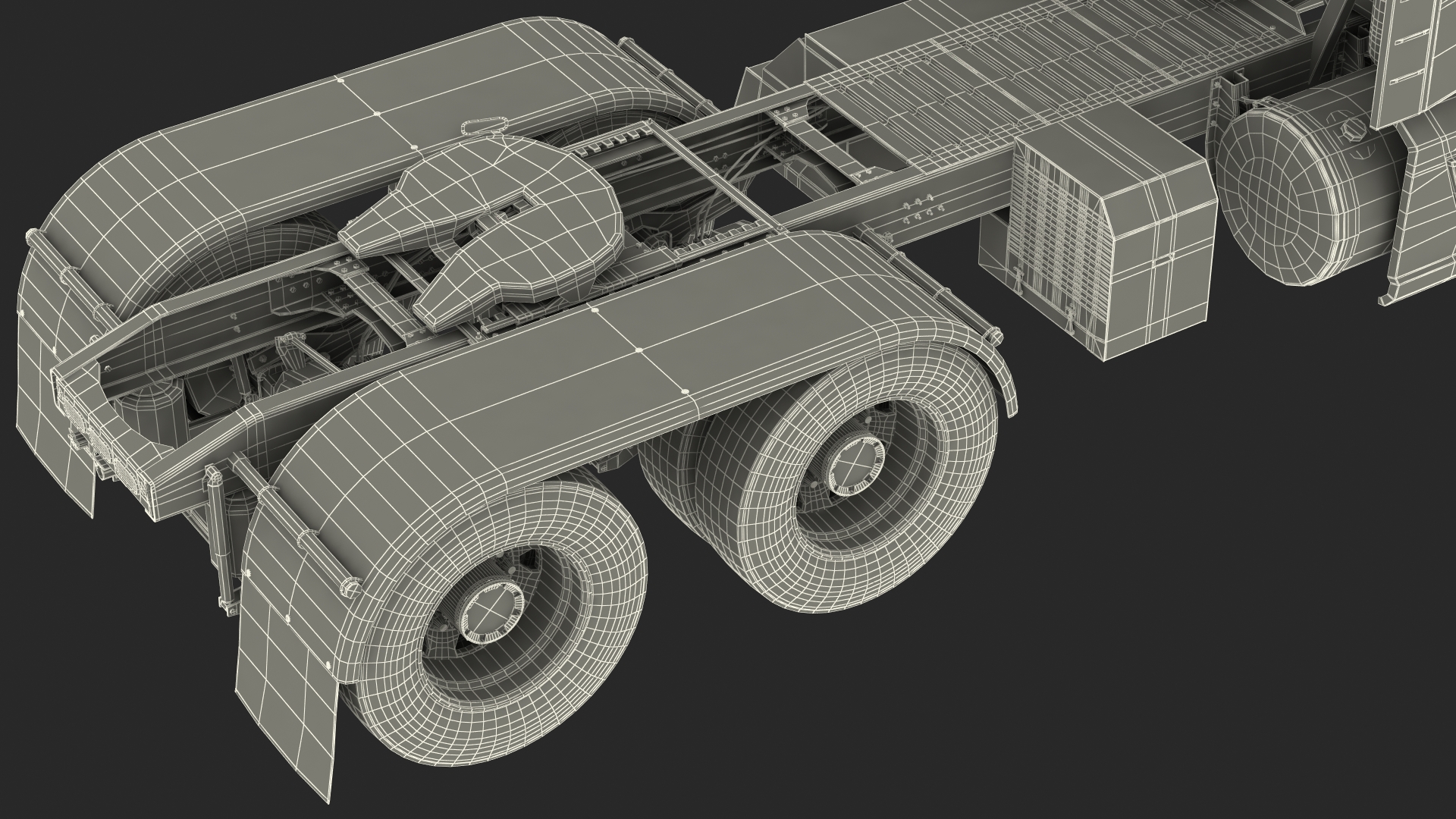 3D model Semi Truck Generic Rigged