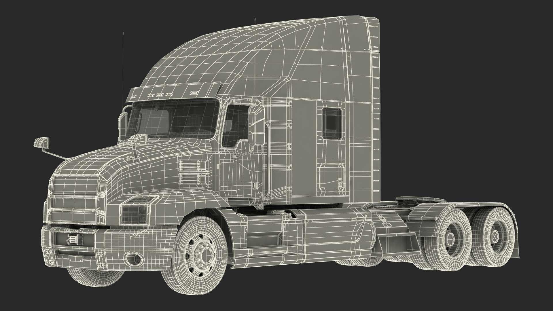 3D model Semi Truck Generic Rigged