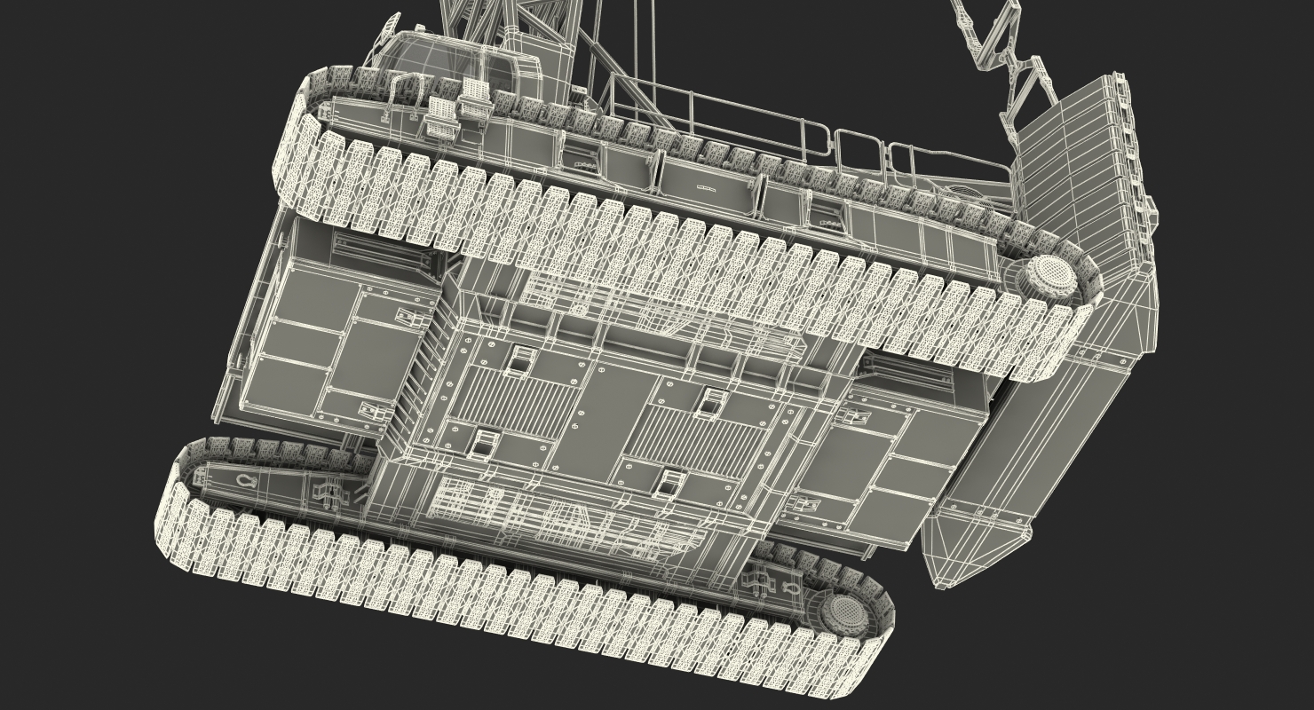 3D Crawler Crane Generic Rigged model