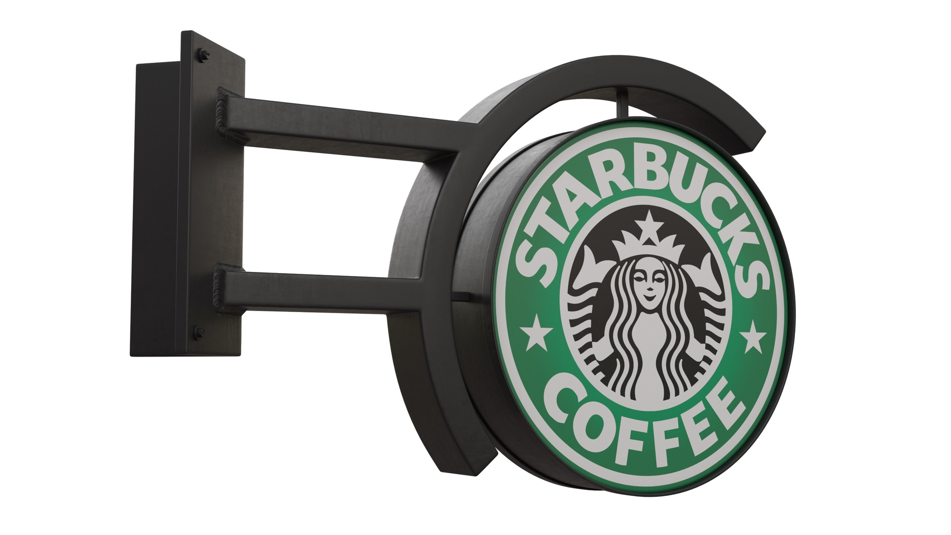 Corner Starbucks Signage Wall Mounted 3D