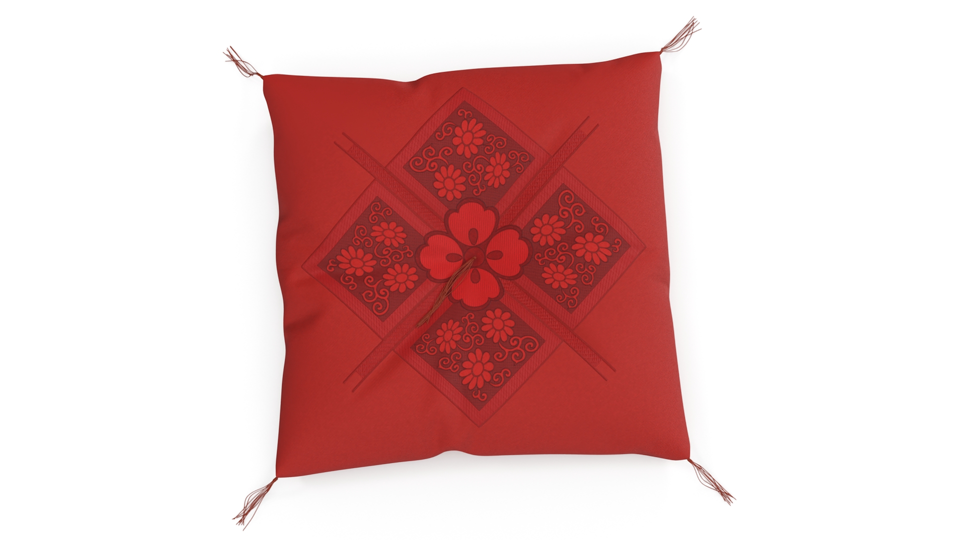 3D Japanese Floor Cushion Red