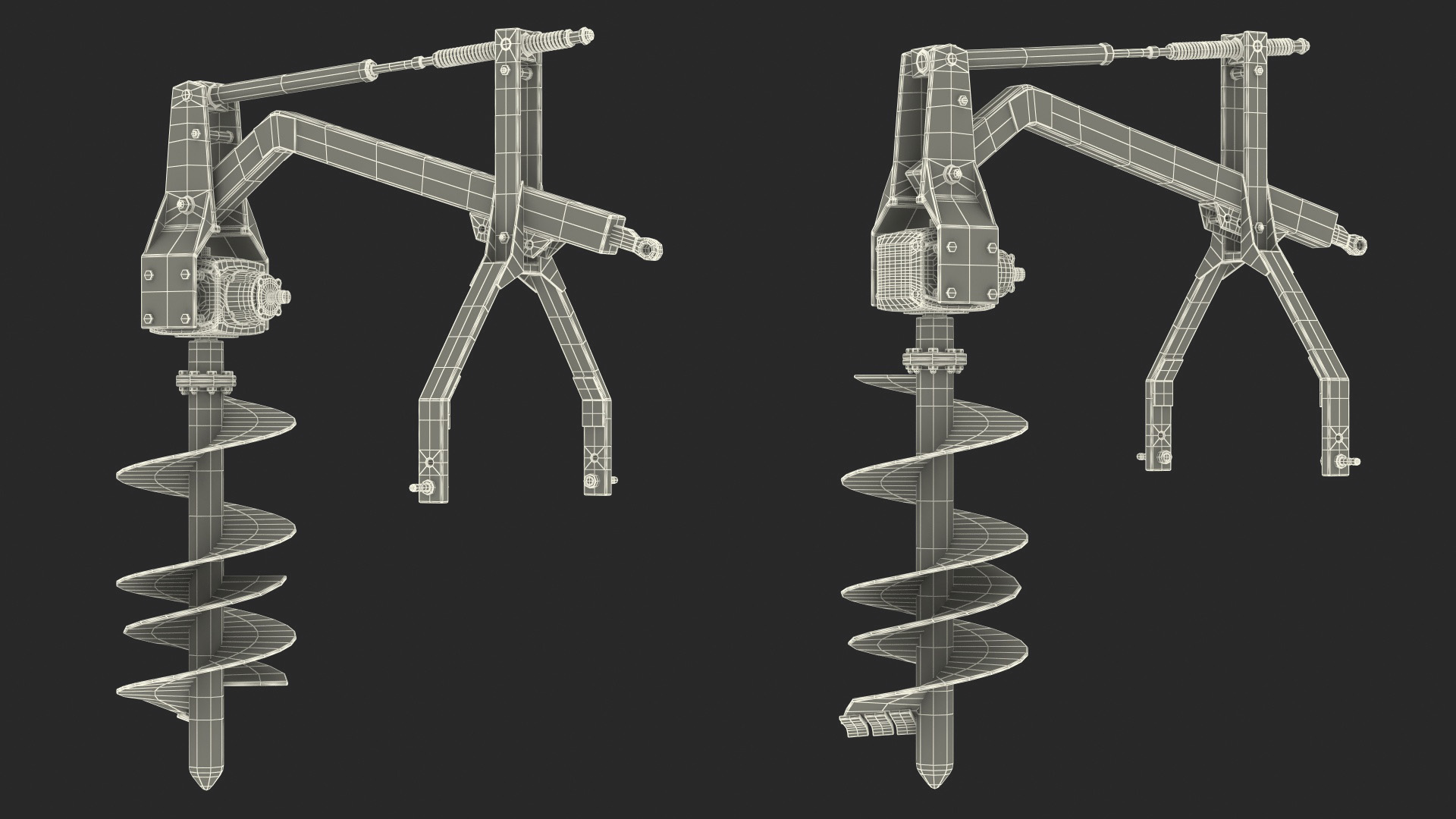 3D Hydraulic Post Hole Digger