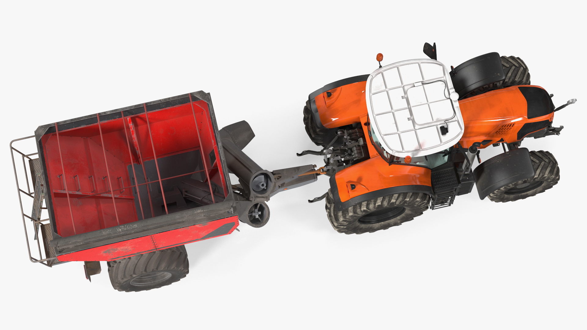 Generic Tractor Detailed Interior Dirty with Transbordeur 3D