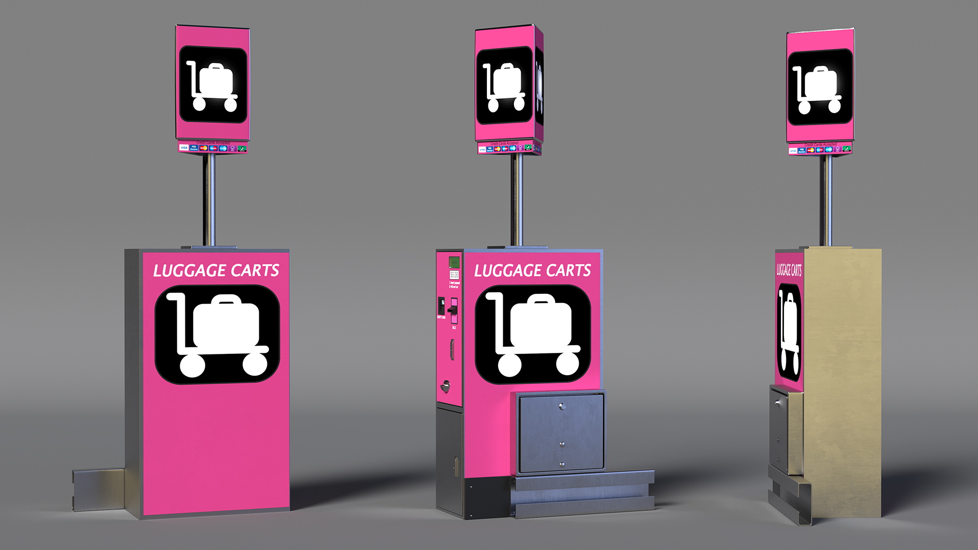 3D model Luggage Cart Management Unit for Airport